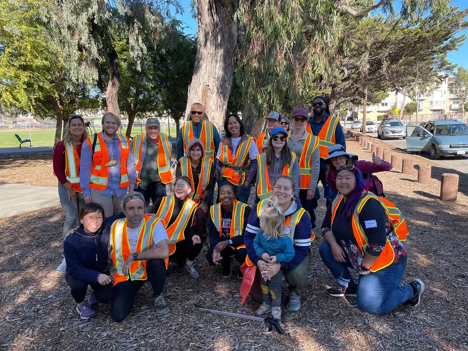 The sustainability team after a trash cleanup event