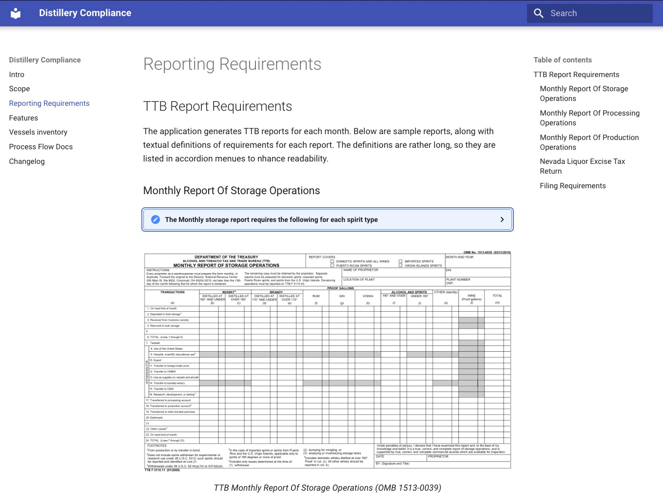 Compliance docs with a TTB form