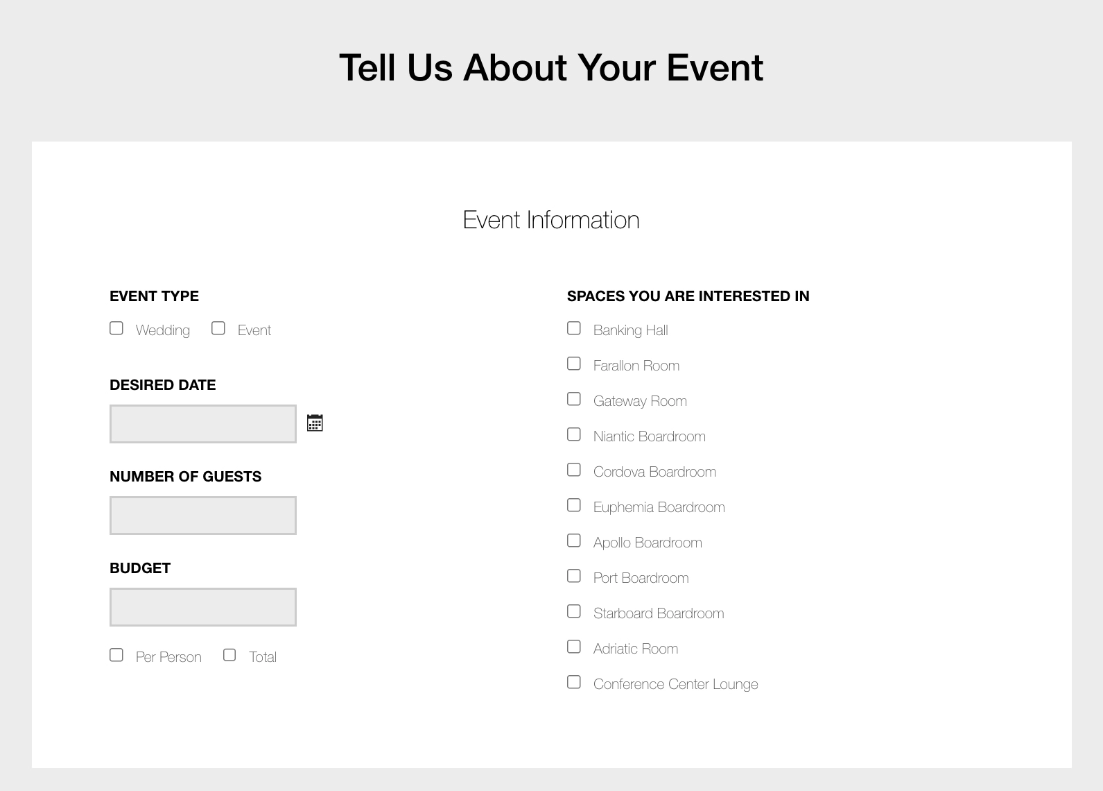 A section of the final RFP form features simplified, user-friendly UX