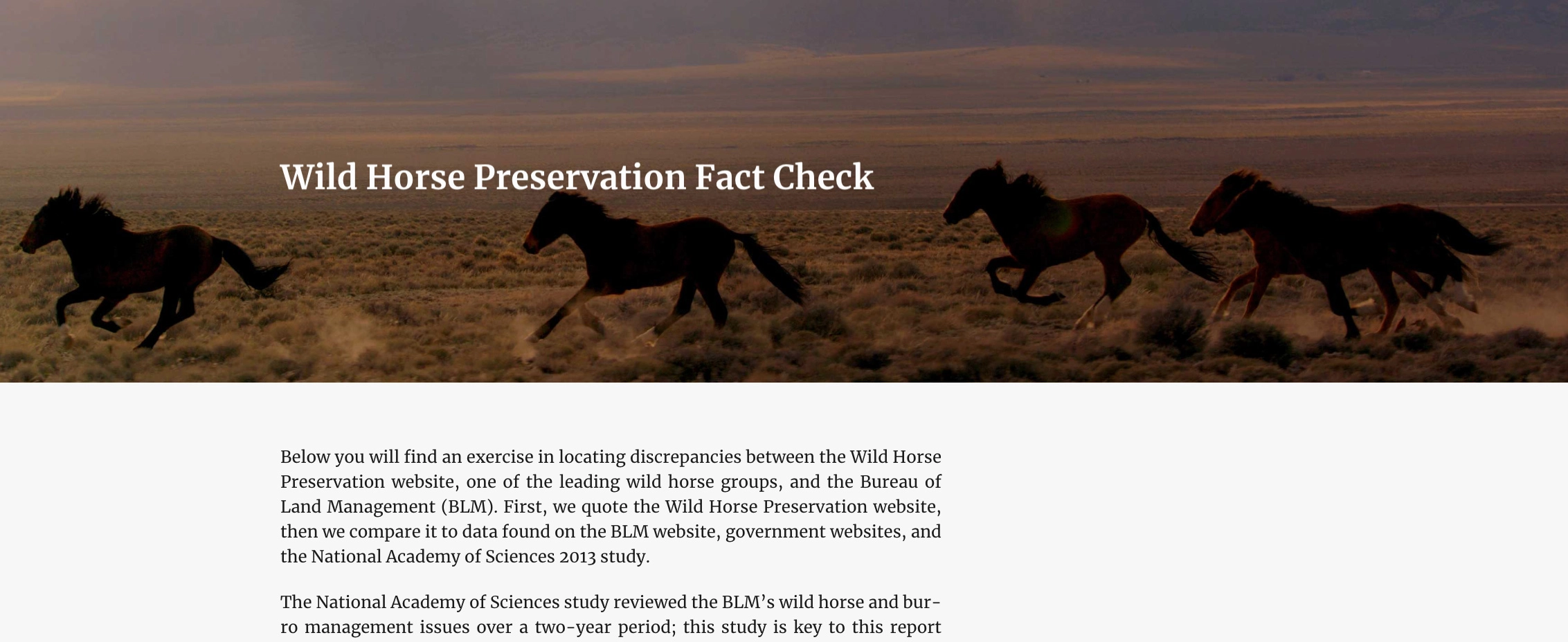 Wild horses fact check